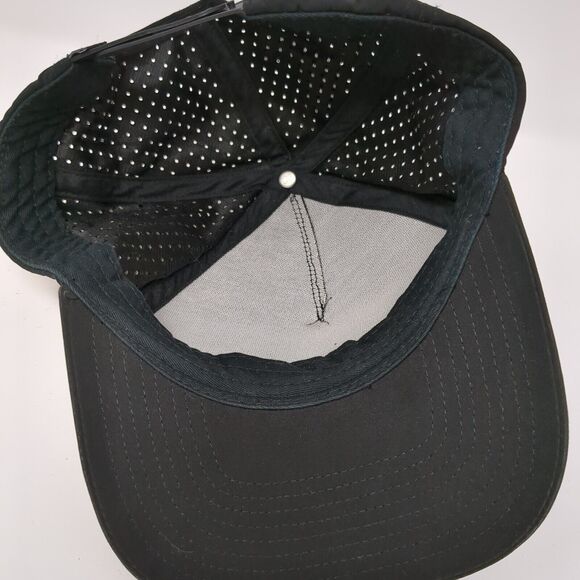 OVVN Snapback Hat Black One Size Adjustable Solid Laser Cut Perforated - Picture 6 of 7